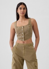 Gap Structured Twill Cropped Corset Tank