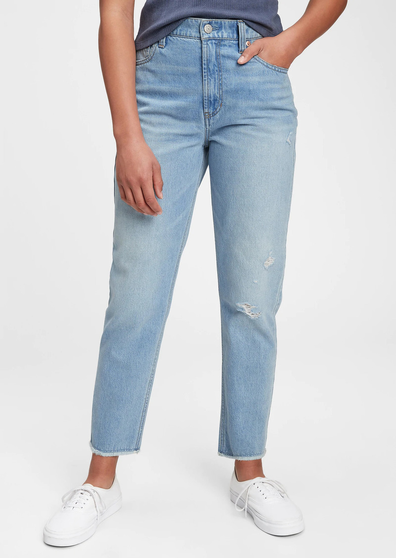 Gap Teen Distressed Sky High-Rise Mom Jeans