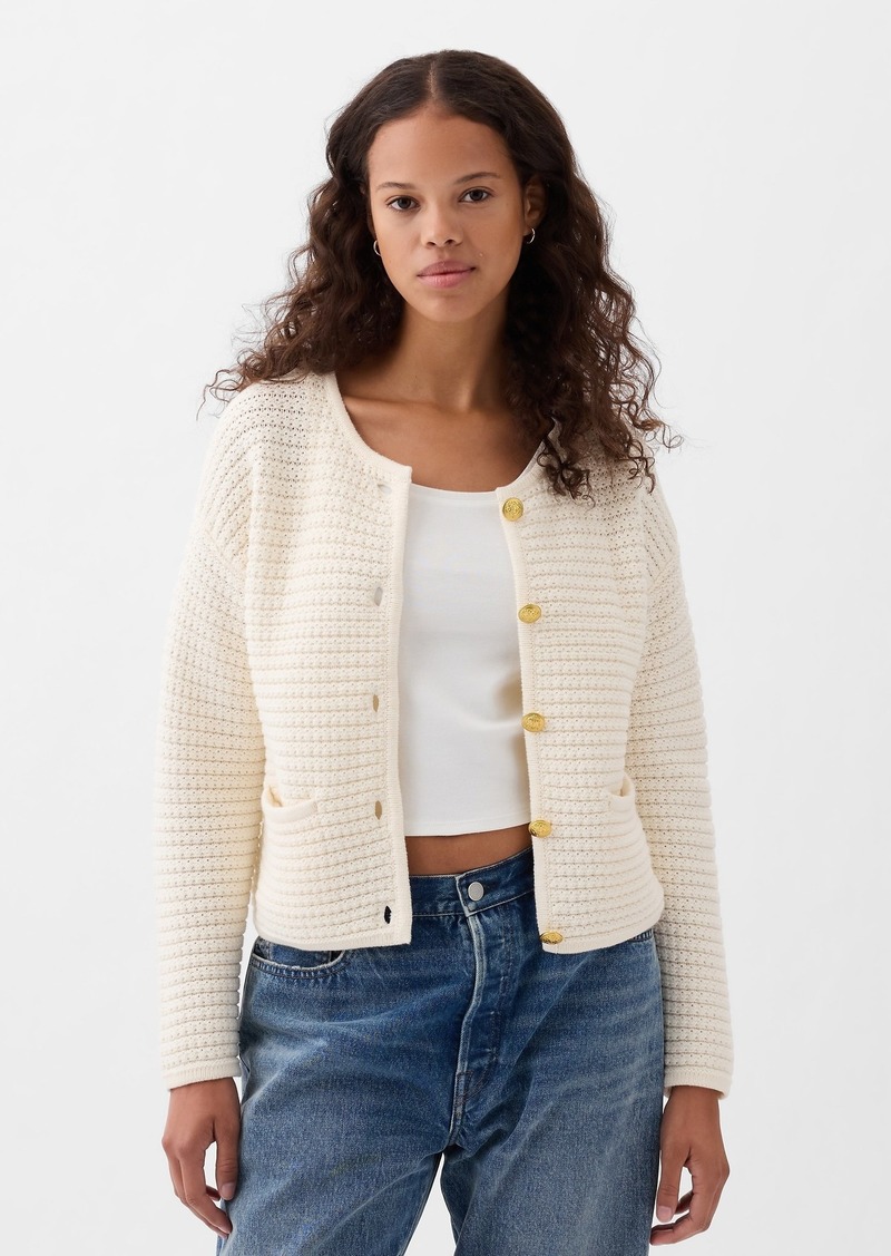 Gap Textured Sweater Jacket