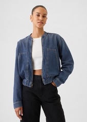 Gap UltraSoft Denim Cropped Bomber Jacket