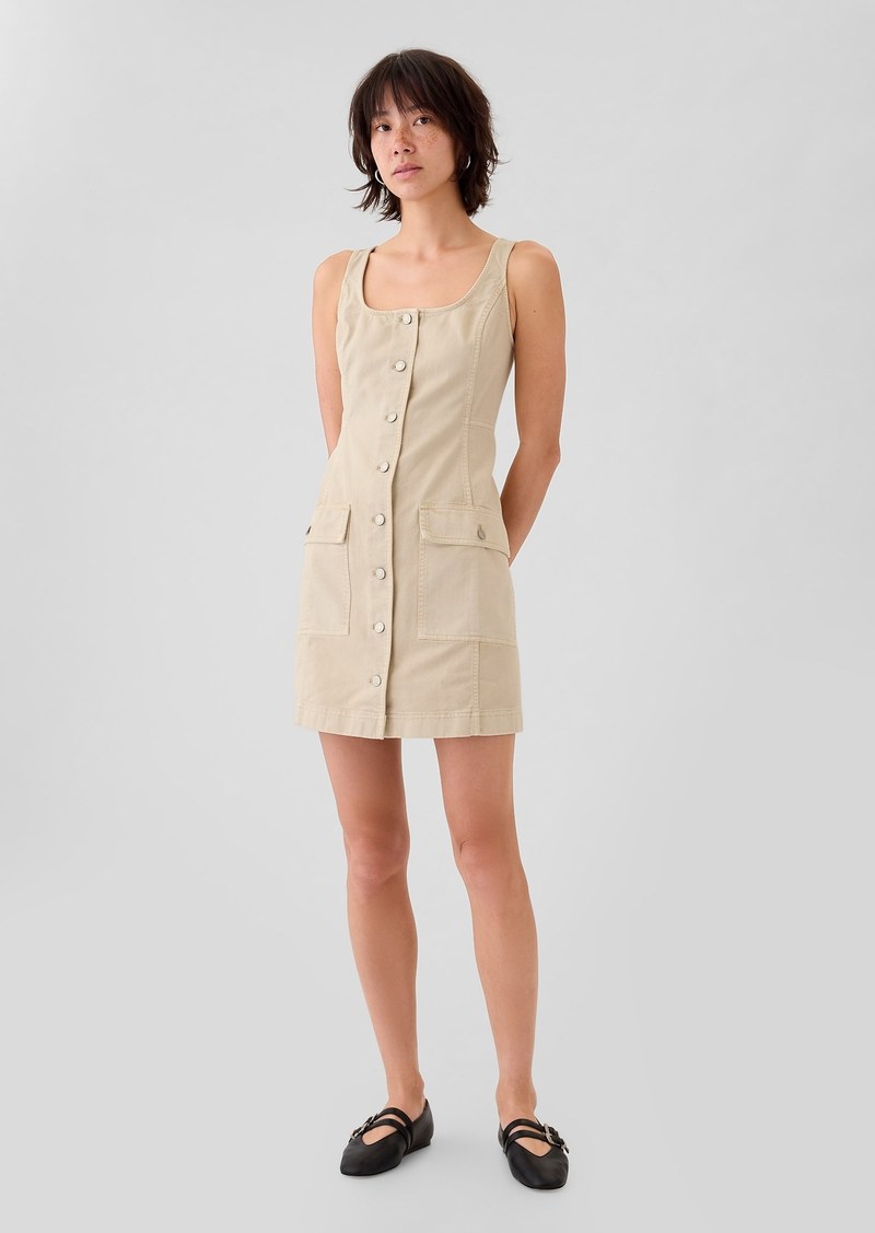 Gap Utility Button Mini Dress