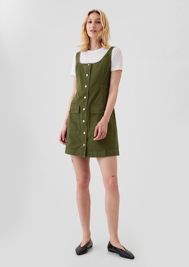 Gap Utility Button Mini Dress