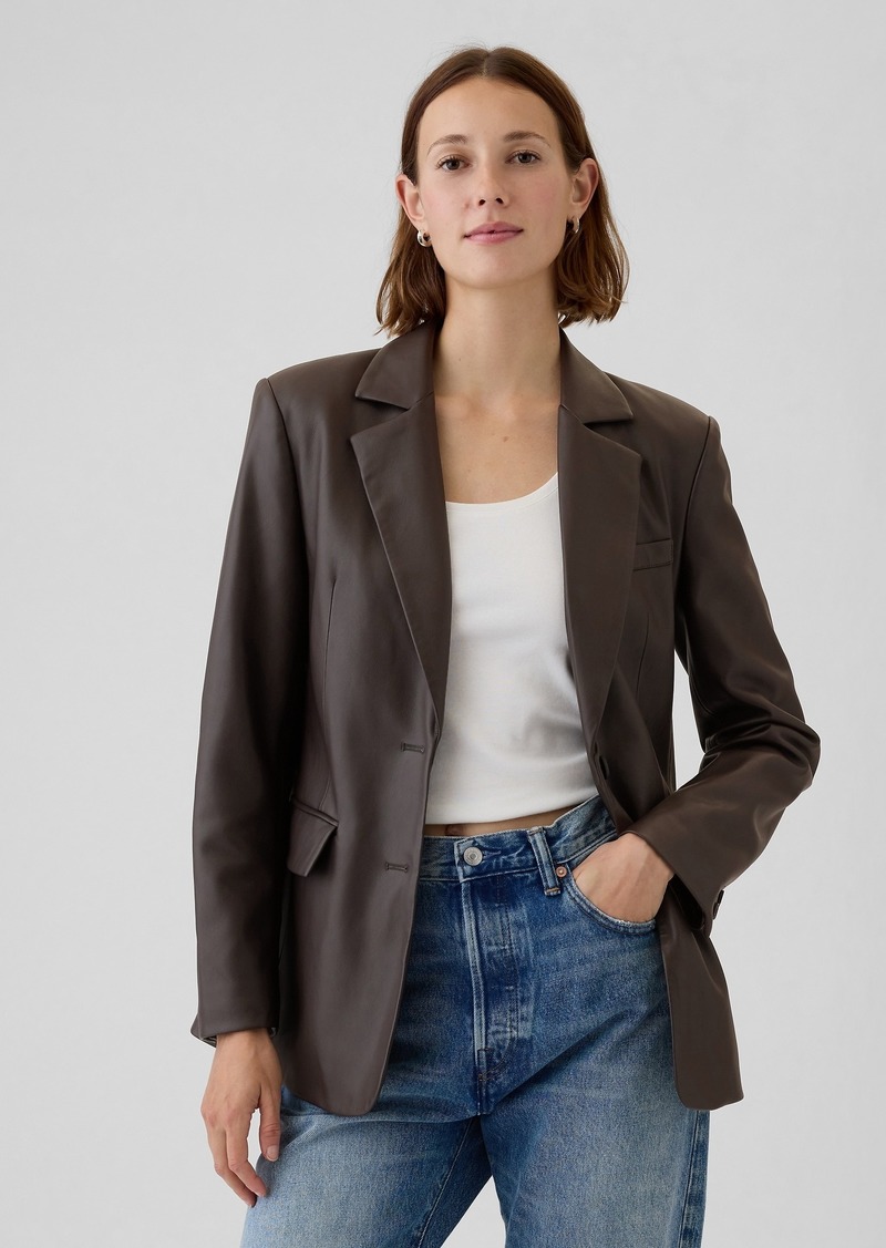 Gap Vegan Leather Blazer