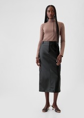 Gap Vegan Leather Cargo Midi Skirt