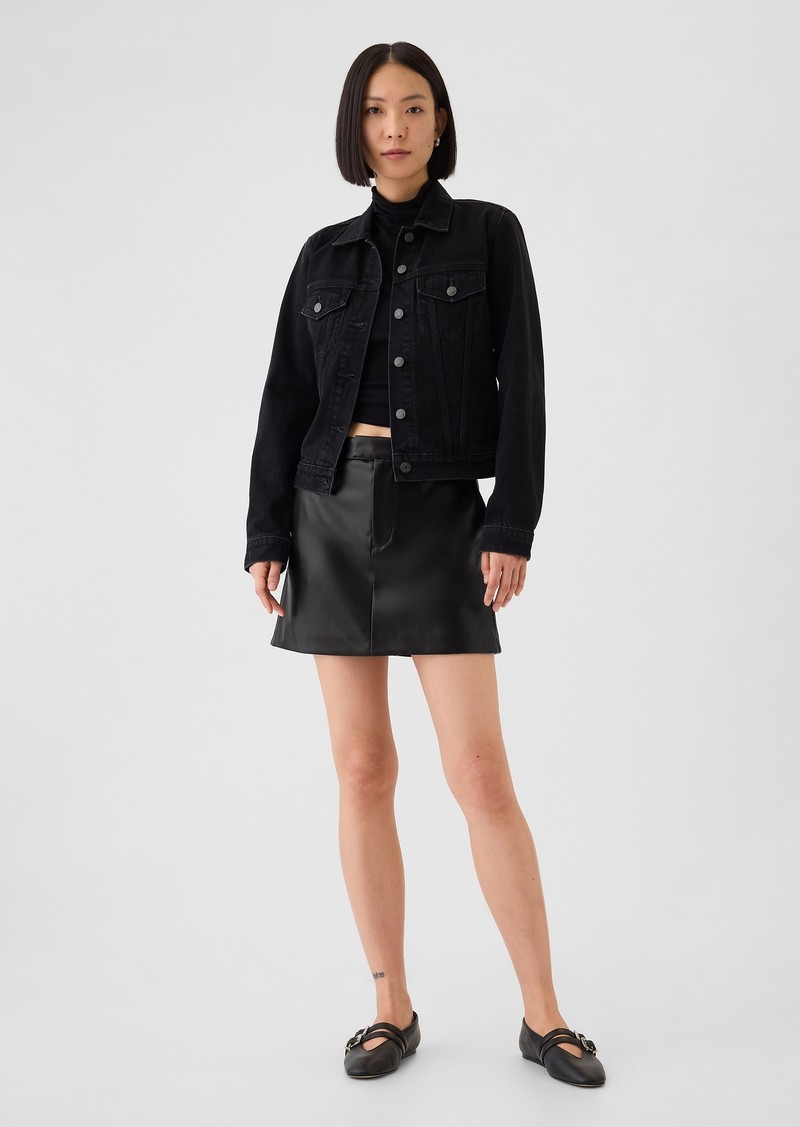 Gap Vegan Leather Mini Skirt