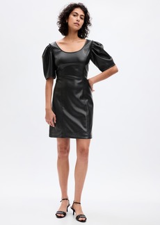 Gap Vegan Leather Puff Sleeve Mini Dress