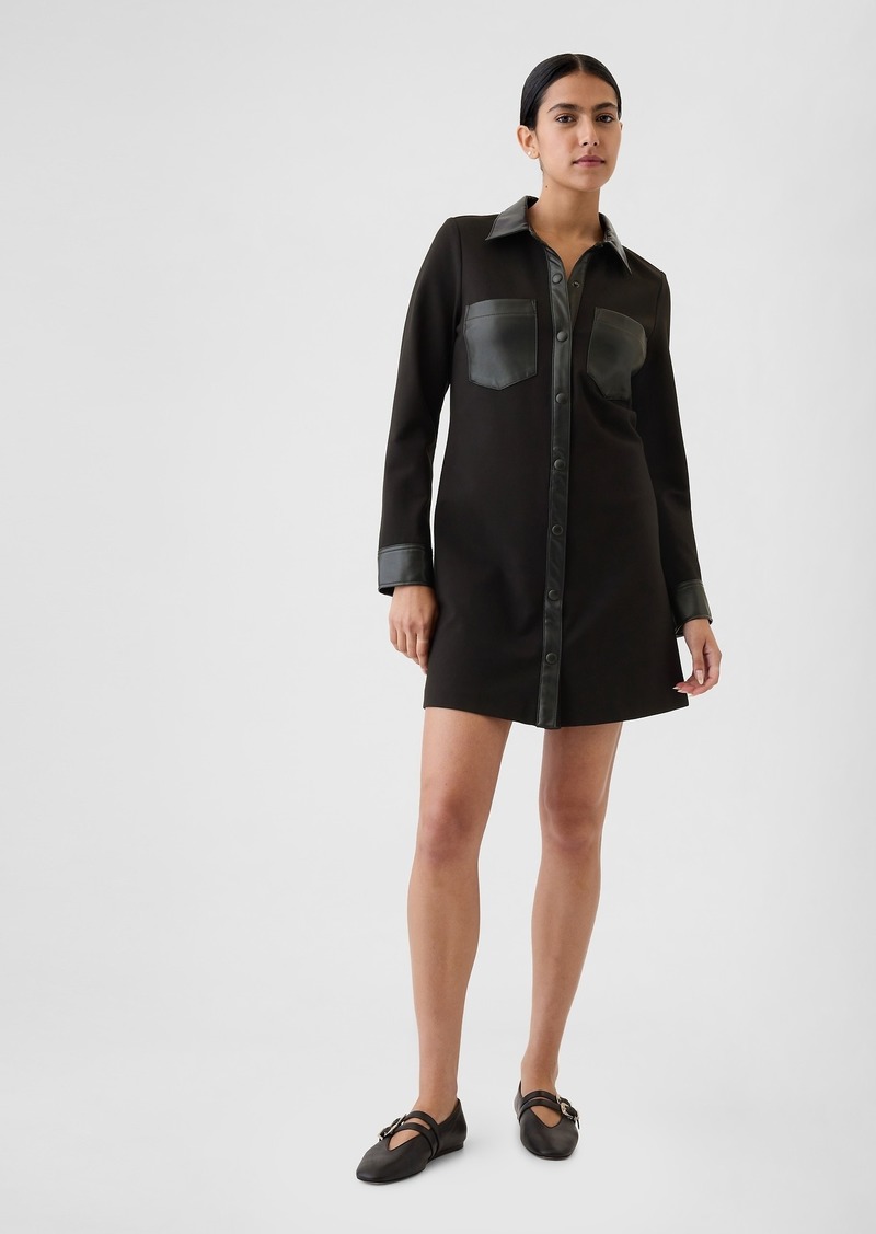 Gap Vegan Leather Shift Mini Dress