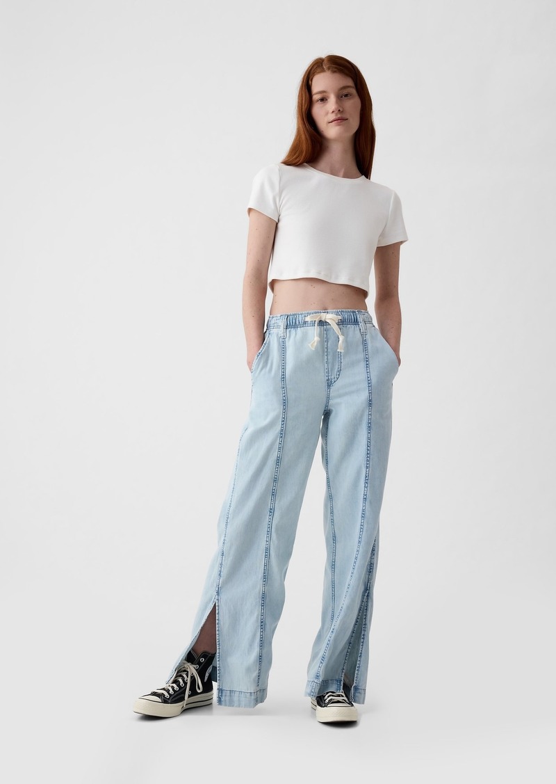 Gap Wide-Leg Denim Pull-On Pants