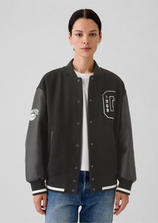 Gap Wool Varsity Logo Boyfriend Jacket