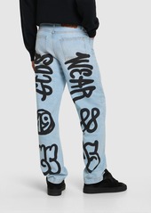 GCDS 22cm Graffiti Logo Wide Denim Jeans