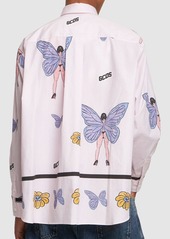 GCDS Butterfly Logo Cotton Poplin Shirt