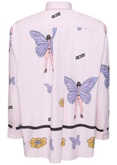 GCDS Butterfly Logo Cotton Poplin Shirt
