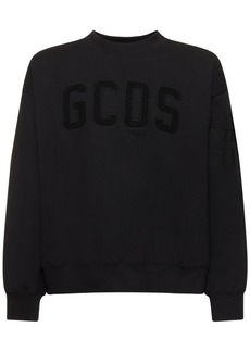 GCDS Flocked Logo Cotton Sweatshirt