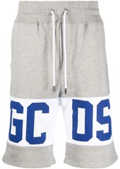 GCDS colour block logo print track shorts