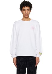 GCDS White Surfing Wirdo Long Sleeve T-Shirt