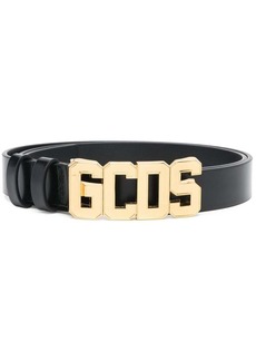 GCDS logo-buckle leather belt
