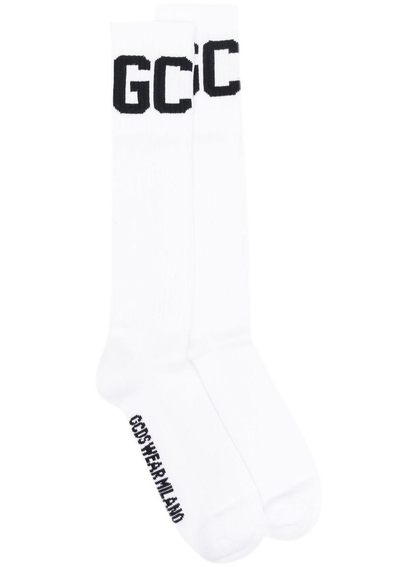 GCDS logo-jacquard ribbed socks