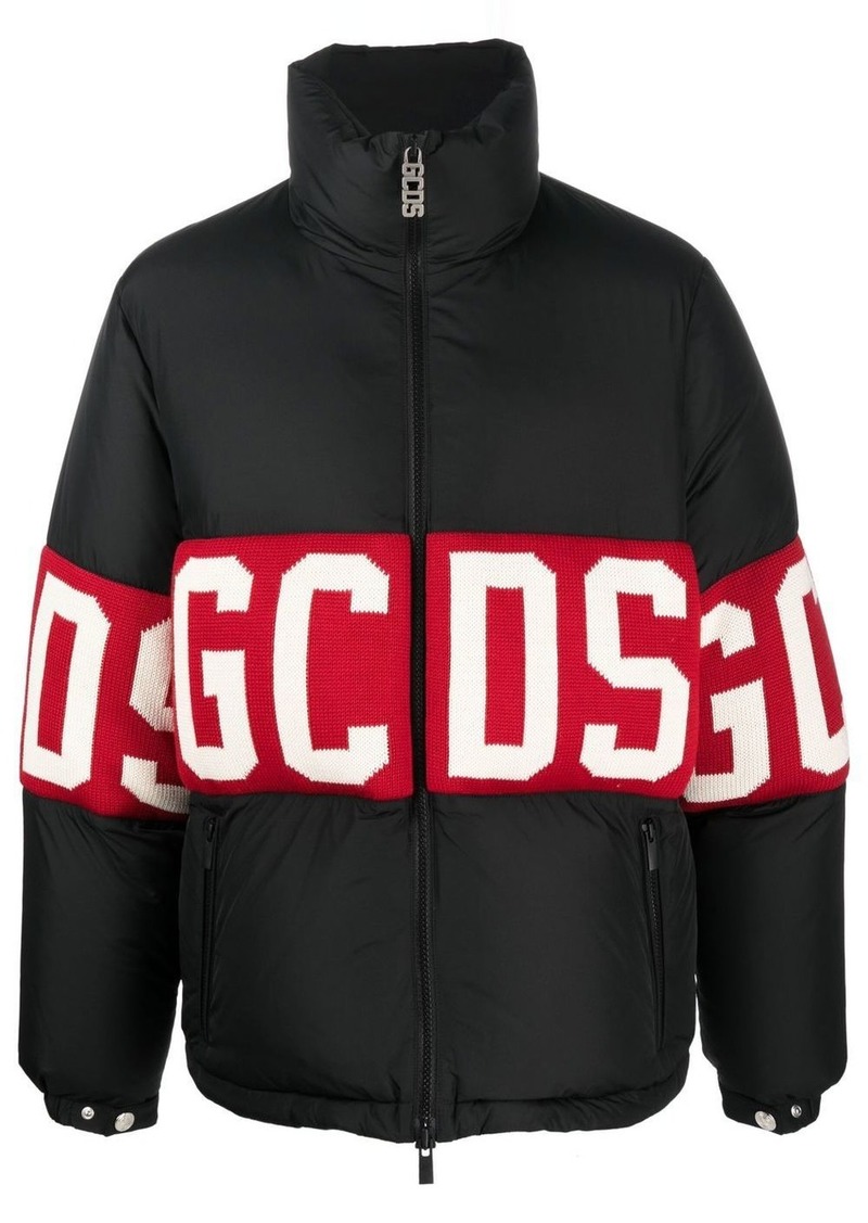 GCDS logo-knit padded jacket