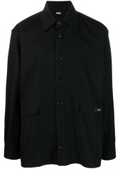 GCDS logo-patch cotton shirt jacket