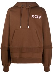 GCDS logo print layered hoodie