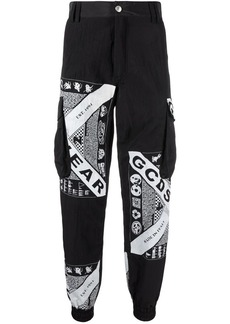 GCDS mix-print tapered trousers