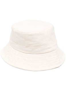GCDS monogram-jacquard drawcord bucket hat