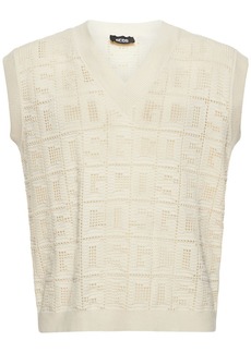 GCDS Monogram Macramé Knit Vest