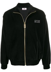 GCDS rhinestone logo zip-up jacket