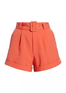 Generation Love Belen Belted Pleated Crepe Shorts