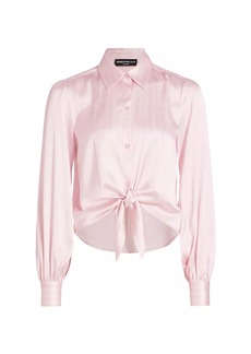 Generation Love Emory Pinstripe Tie-Front Blouse