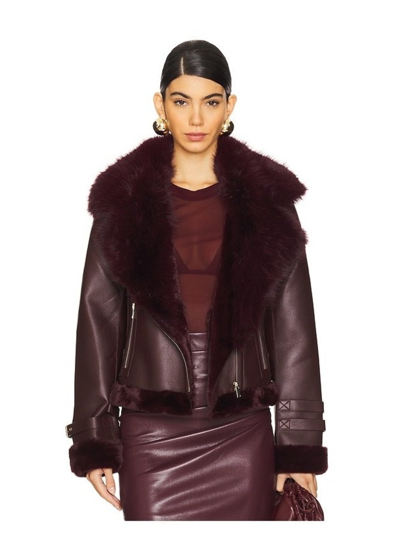 Generation Love Dion Faux Fur Moto Jacket