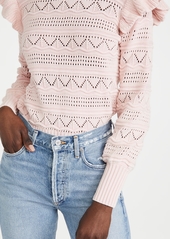Generation Love Sienna Pointelle Ruffle Sweater