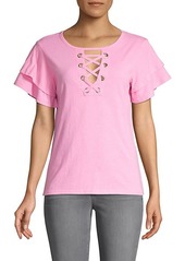 Generation Love Lace-Up Front Cotton-Blend Tee