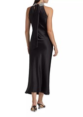 Generation Love Riella Crystal-Embellished Satin Halterneck Maxi-Dress