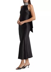 Generation Love Riella Crystal-Embellished Satin Halterneck Maxi-Dress