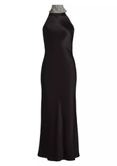 Generation Love Riella Crystal-Embellished Satin Halterneck Maxi-Dress