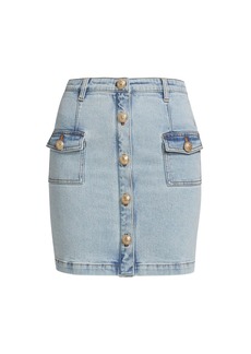 Generation Love Tilda Button-Front Denim Miniskirt