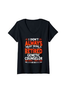 Genetic Denim Womens Don't Enjoy Being Retired Genetic Counselor V-Neck T-Shirt
