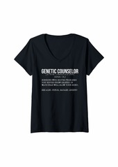Genetic Denim Womens Genetic Counselor Definition Gender Identity Gift V-Neck T-Shirt