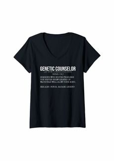 Genetic Denim Womens Genetic Counselor Definition Gender Identity Gift V-Neck T-Shirt