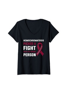 Genetic Denim Womens Hereditary Hemochromatosis Disease Awareness Month 2024 V-Neck T-Shirt