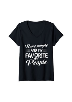 Genetic Denim Womens Rare People Are My Favorite People Ehler Danlos Syndrome V-Neck T-Shirt