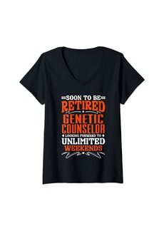 Genetic Denim Womens Soon To Be Retired Genetic Counselor V-Neck T-Shirt