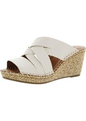 Gentle Souls CHARLI WOVEN STRAPS Womens Leather Slip On Wedge Sandals