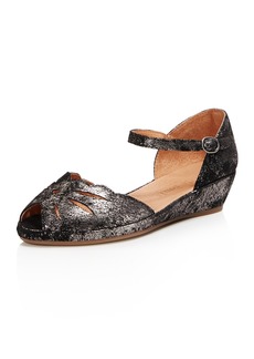 Gentle Souls Women's Lily Moon Leather Wedge Flats