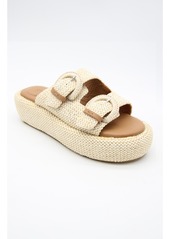 Gentle Souls Women's Theresa Slip-On Sandals - Natural Raffia Leather