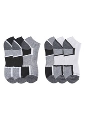 Geoffrey Beene Men's Cushioned Low Cut Socks, Pack of 6 - Black, White, Gray