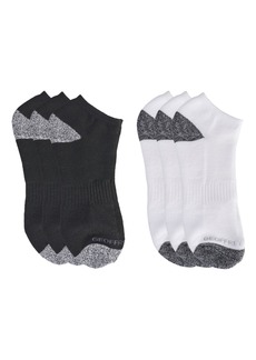 Geoffrey Beene Men's Cushioned Low Cut Socks, Pack of 6 - Black, White