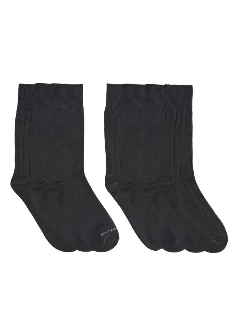 Geoffrey Beene Men's Dress Crew Socks, Pack of 7 - Black