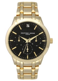 Geoffrey Beene Men's Gold-tone Metal Alloy Bracelet Watch, 40 mm